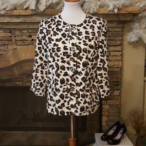 SOLD /Leopard print suit jacket blazer Birch Hill